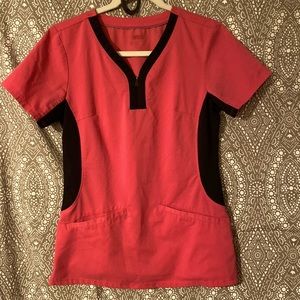 Healing Hands pink scrub top